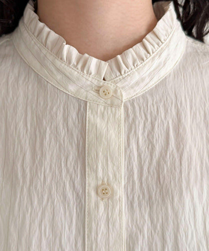 立領荷葉邊襯衫