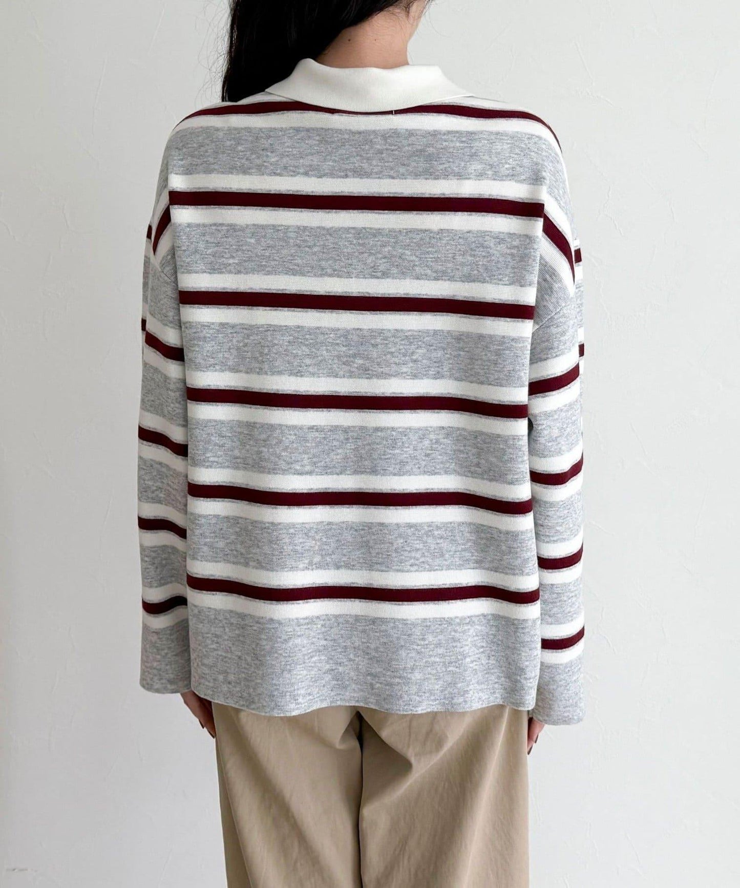 條紋針織套頭衫