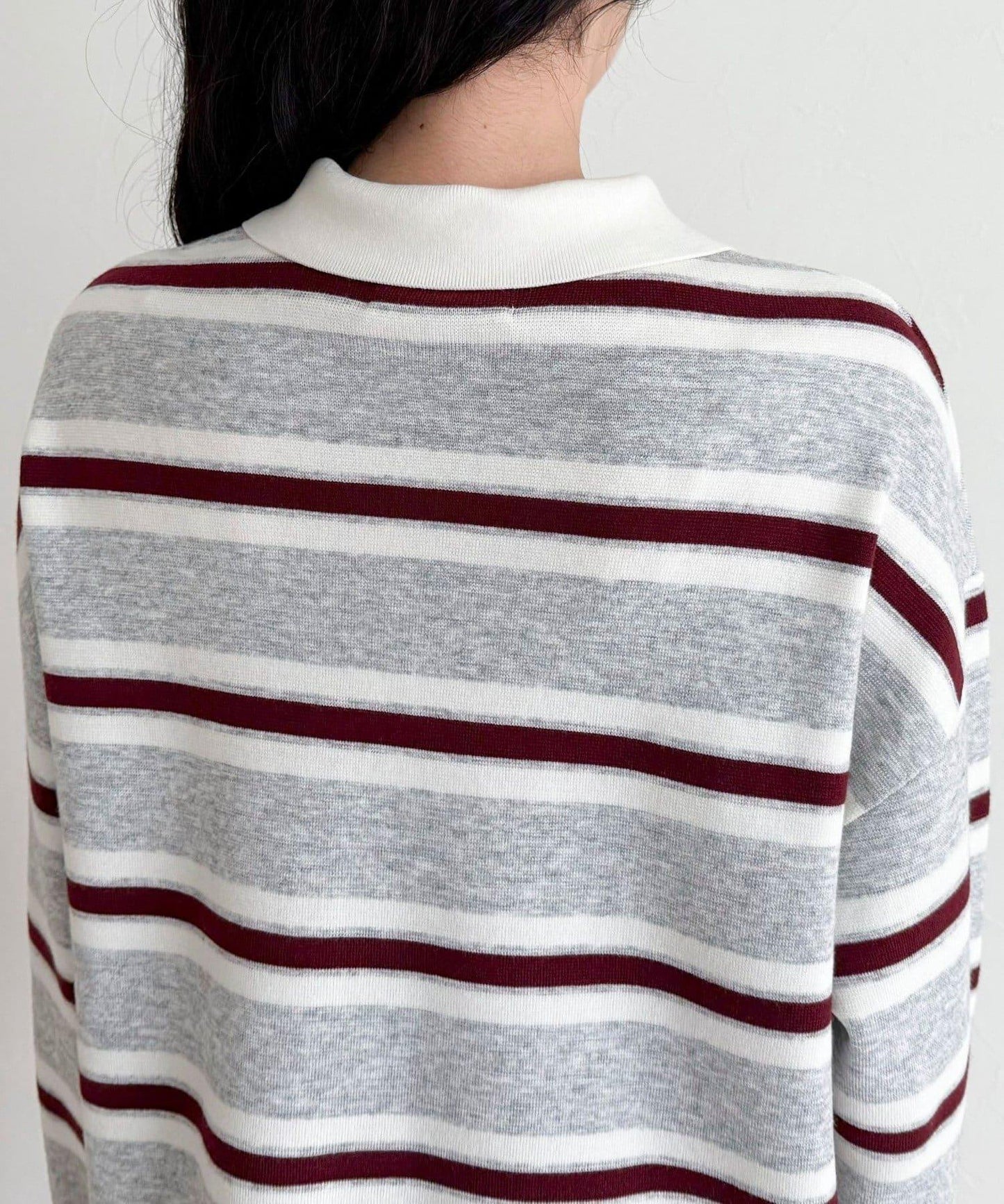 條紋針織套頭衫