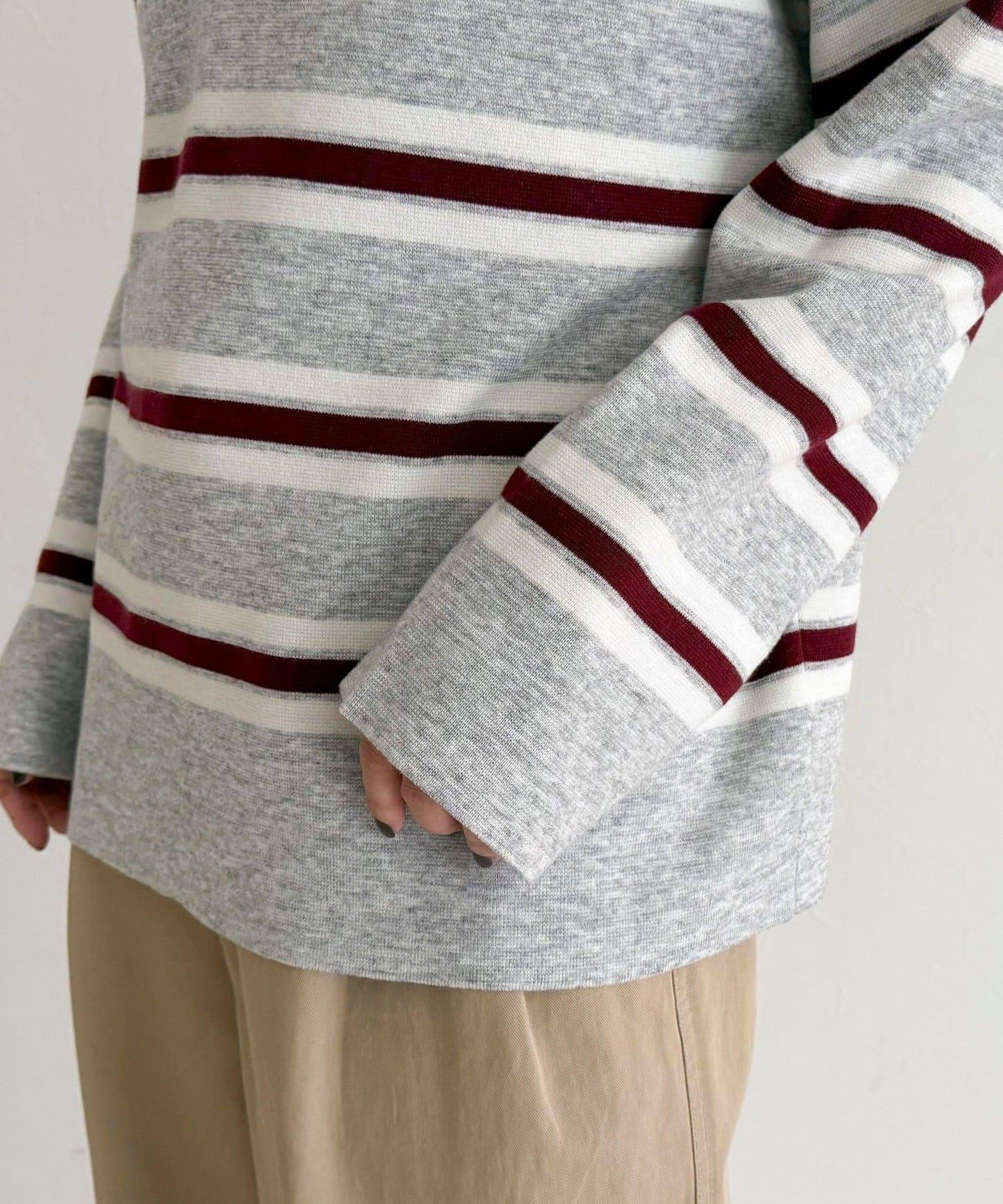 條紋針織套頭衫