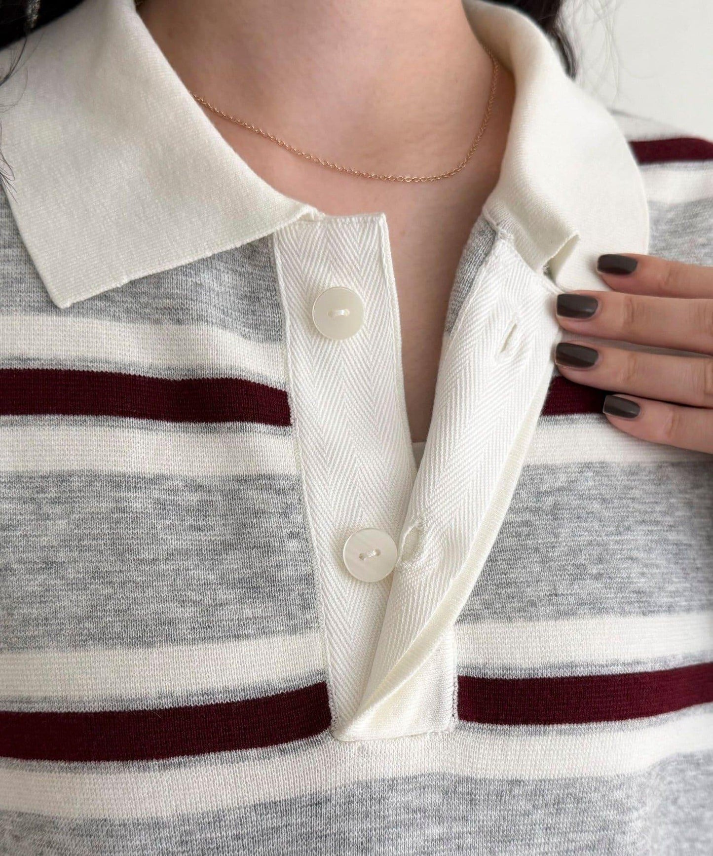 條紋針織套頭衫