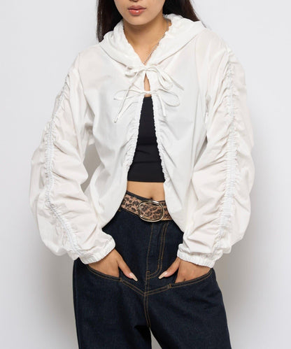 【WHO'S WHO gallery】抽褶連帽襯衫夾克