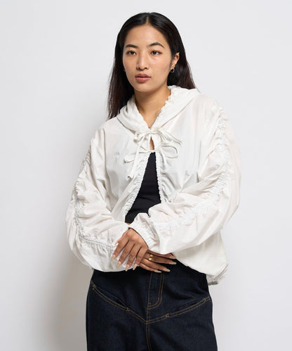 【WHO'S WHO gallery】抽褶連帽襯衫夾克