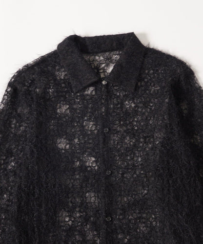 花卉蕾絲針織襯衫