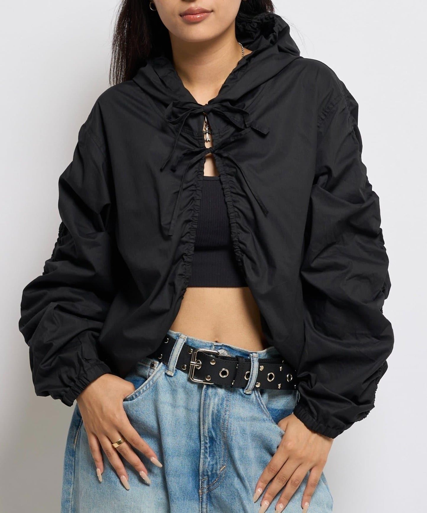 【WHO'S WHO gallery】抽褶連帽襯衫夾克