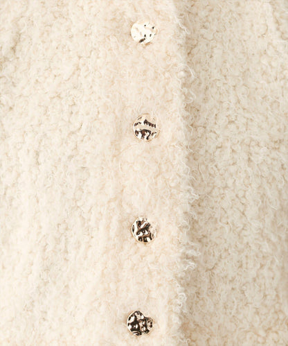 荷葉邊羊羔絨開衫