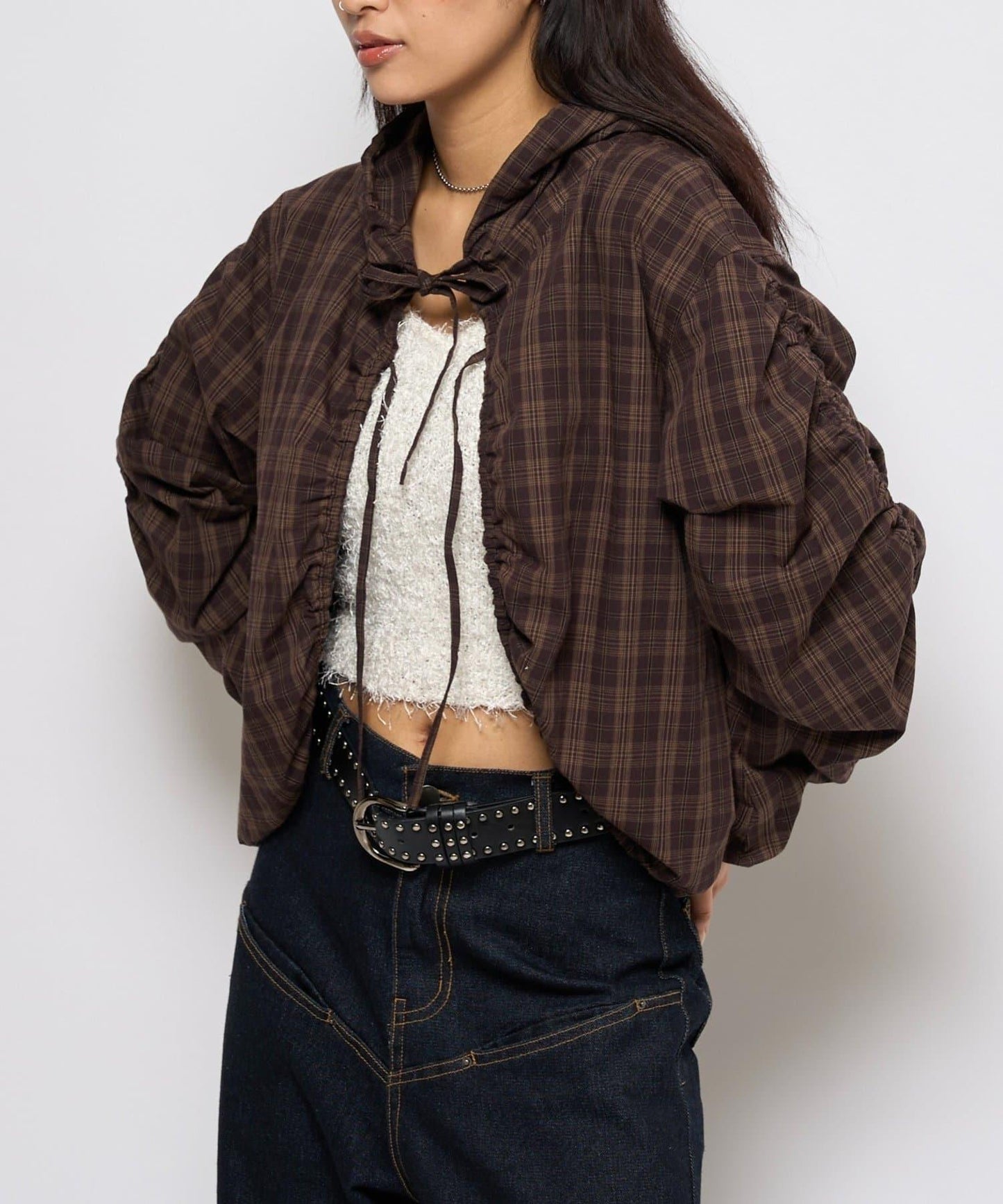 【WHO'S WHO gallery】抽褶連帽襯衫夾克