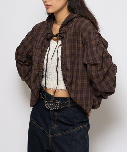 【WHO'S WHO gallery】抽褶連帽襯衫夾克