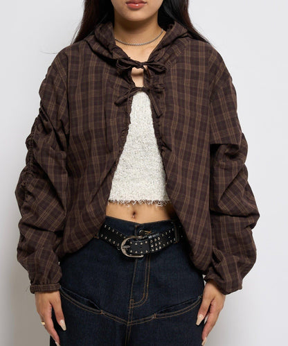 【WHO'S WHO gallery】抽褶連帽襯衫夾克