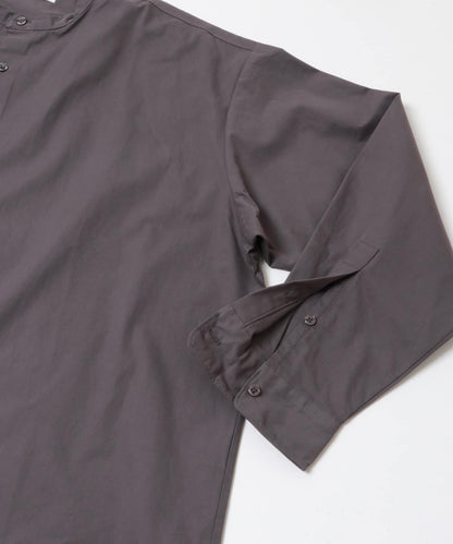 桃色寬鬆立領長袖襯衫