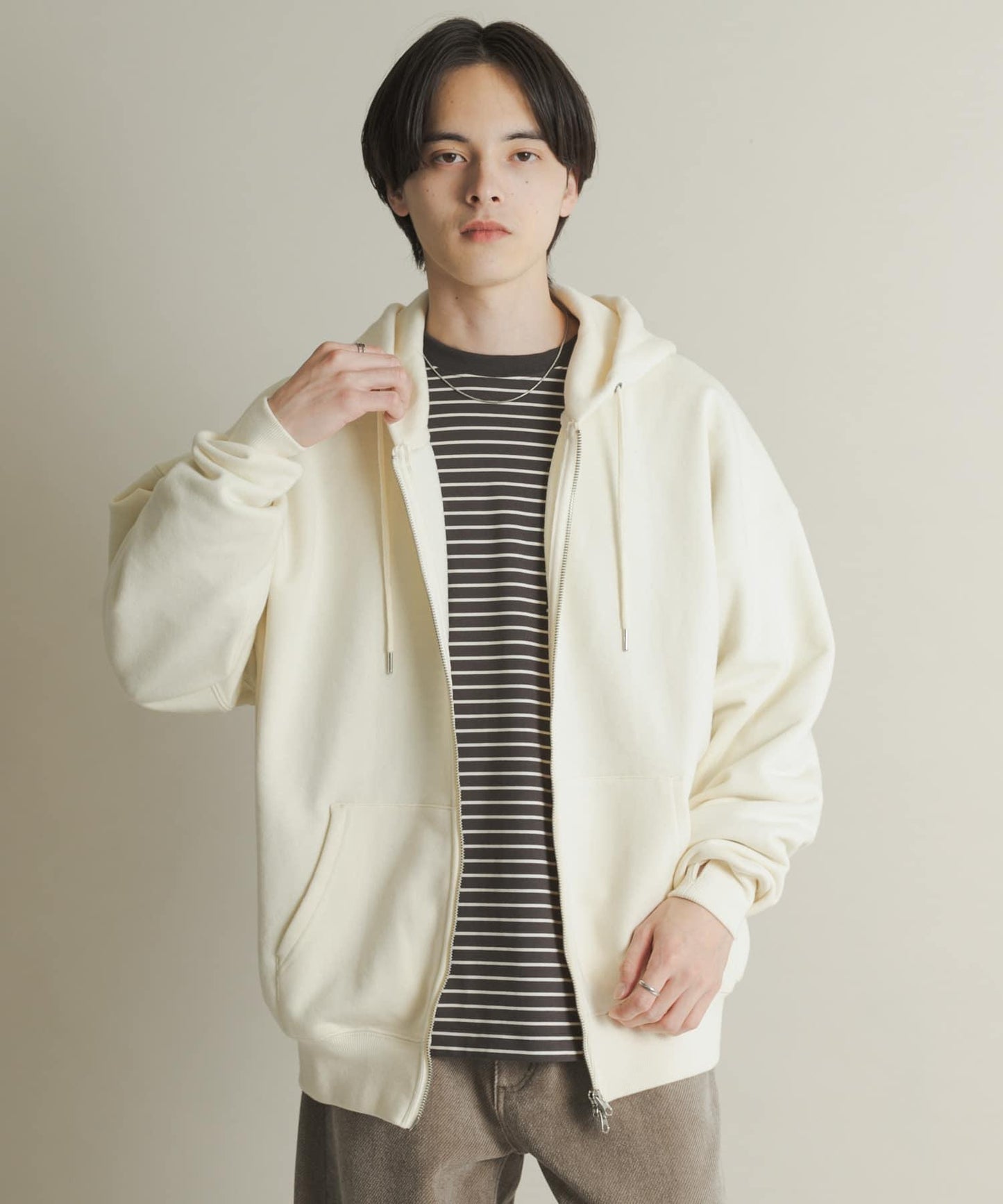 雙拉鍊連帽衛衣