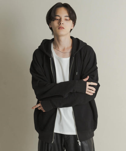 雙拉鍊連帽衛衣