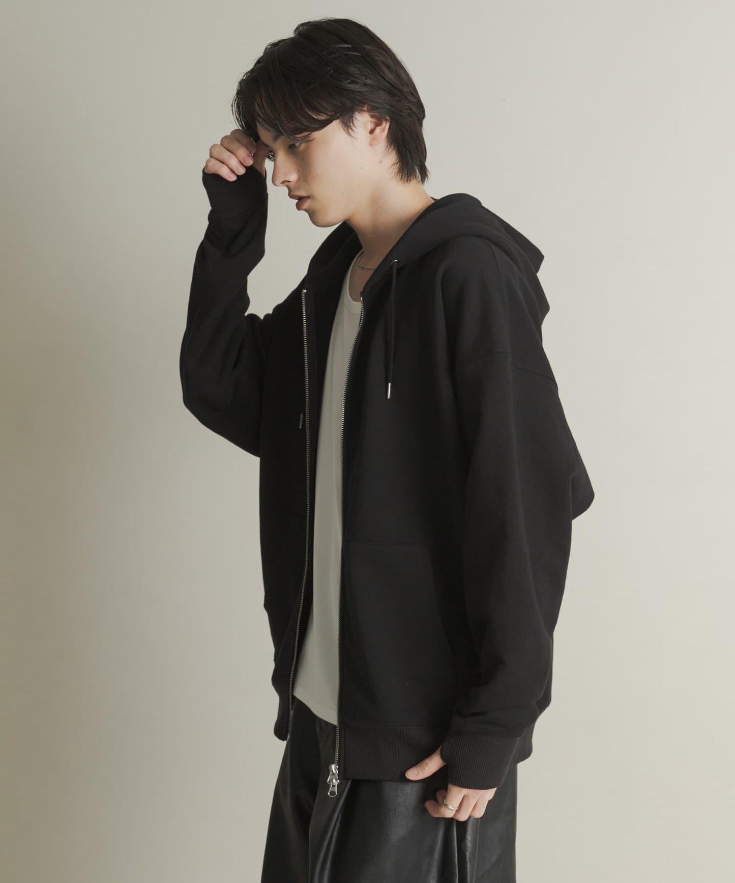 雙拉鍊連帽衛衣