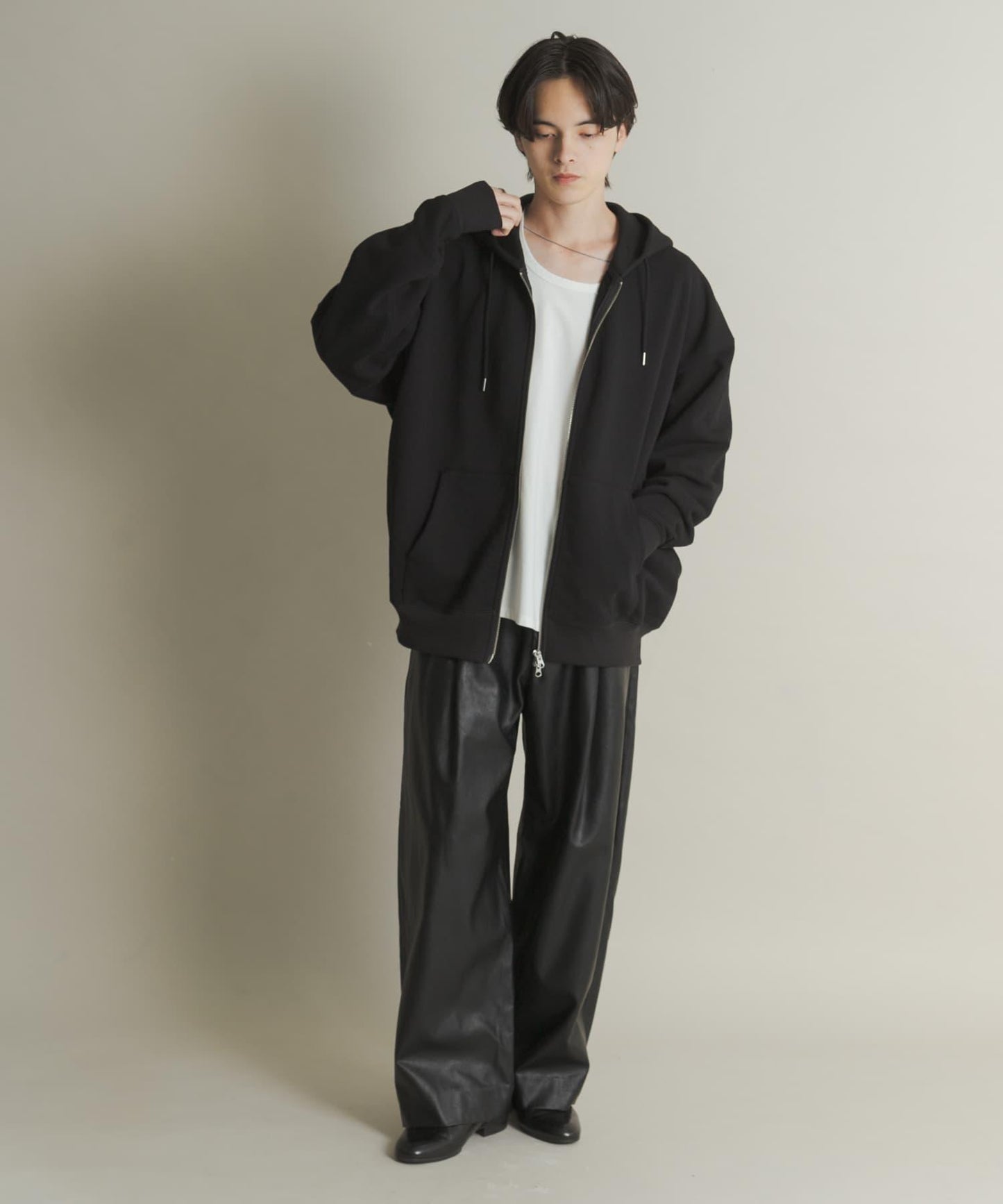 雙拉鍊連帽衛衣