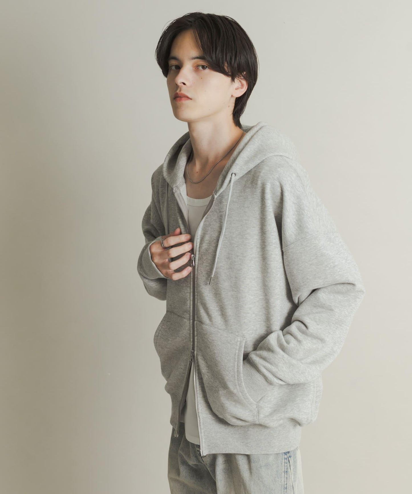 雙拉鍊連帽衛衣