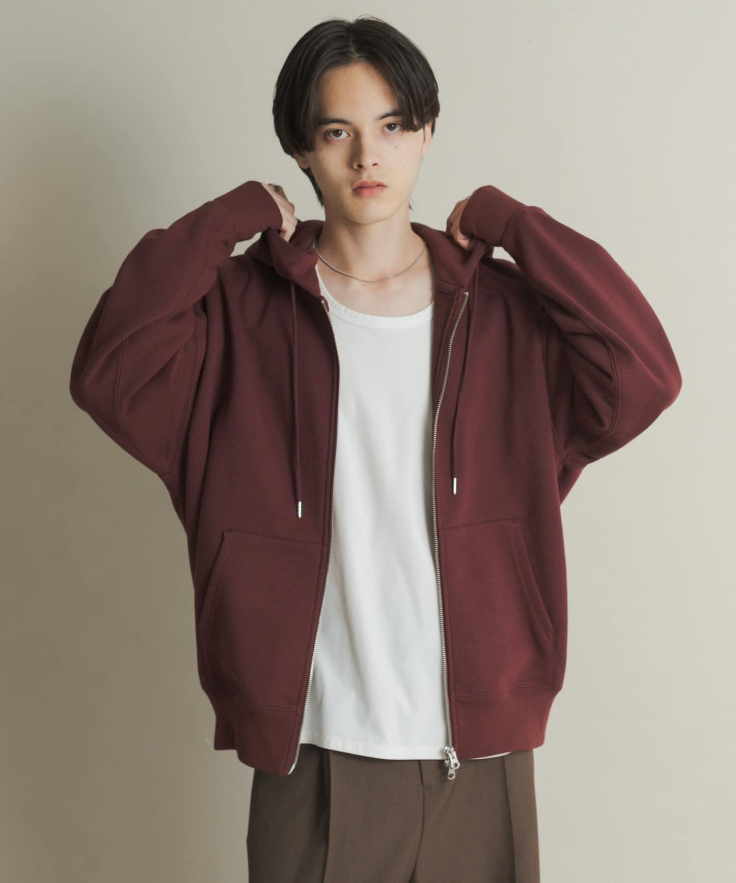 雙拉鍊連帽衛衣