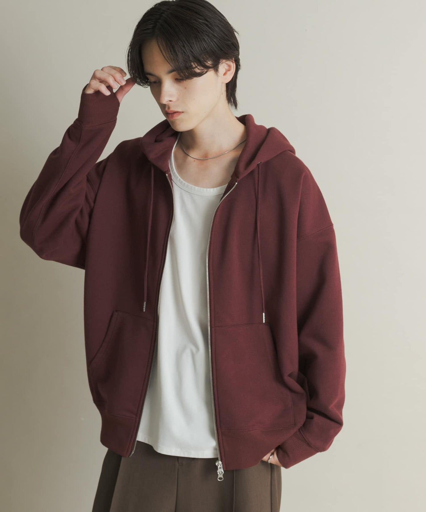 雙拉鍊連帽衛衣