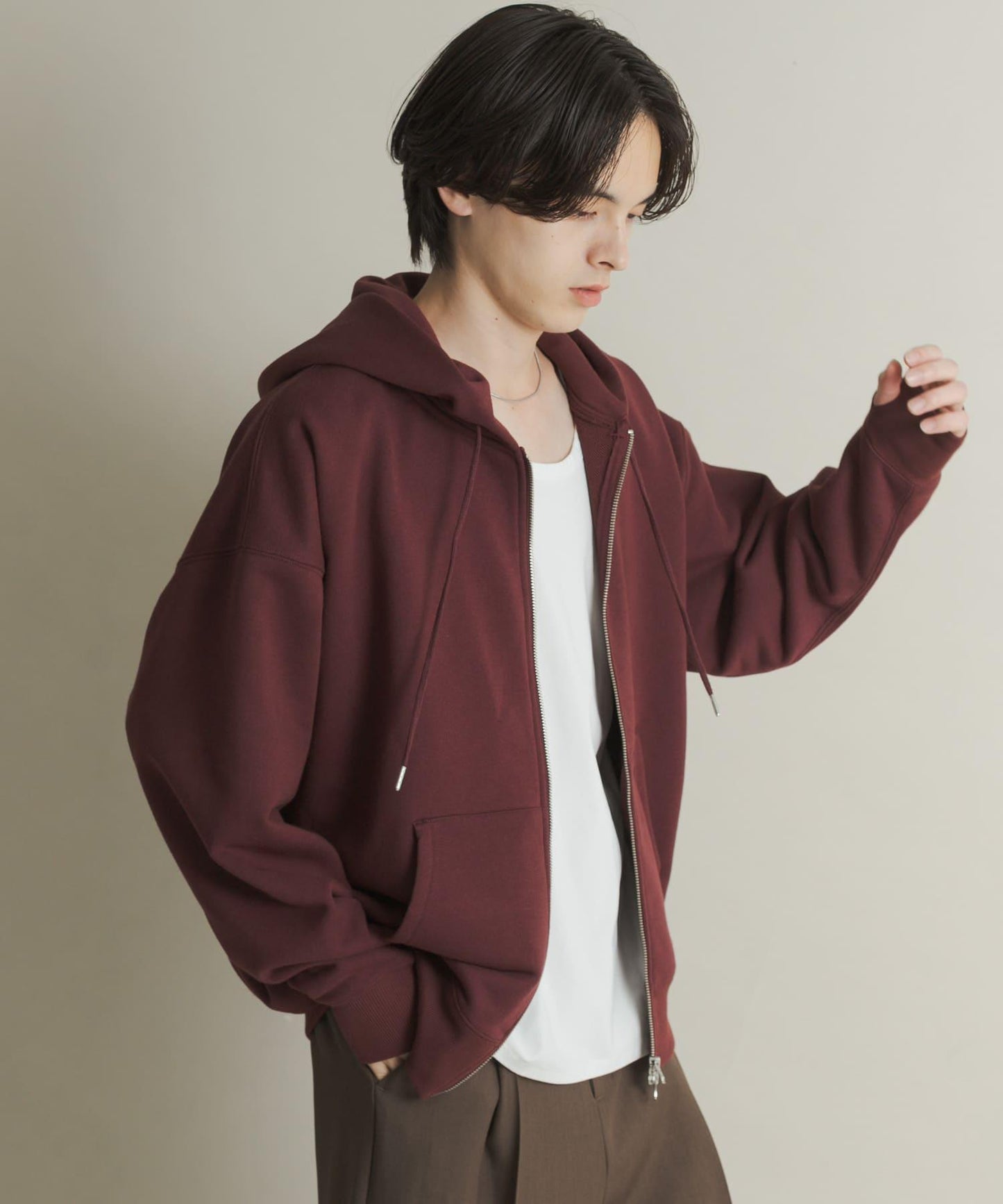 雙拉鍊連帽衛衣