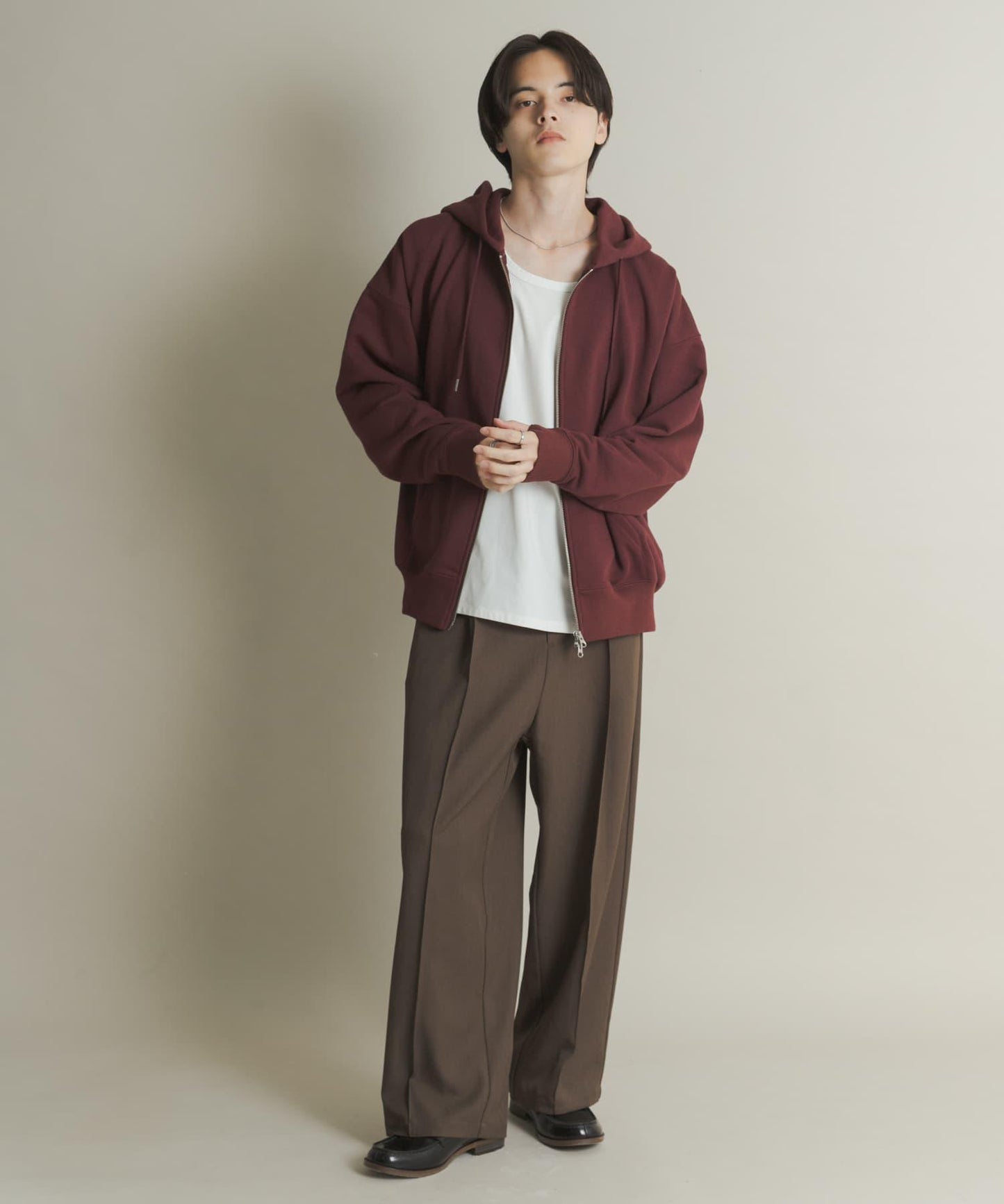 雙拉鍊連帽衛衣