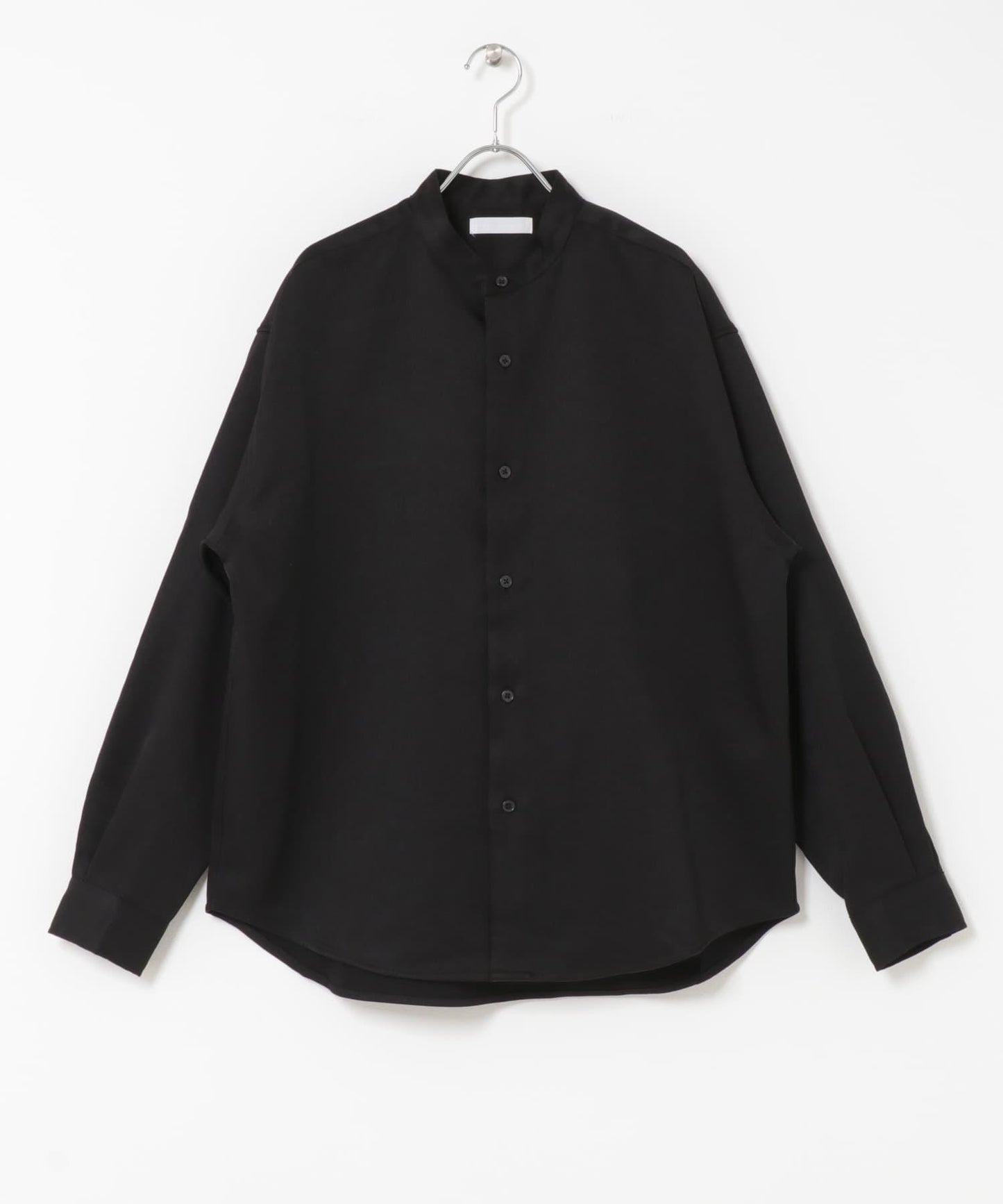 羊毛感立領寬鬆襯衫