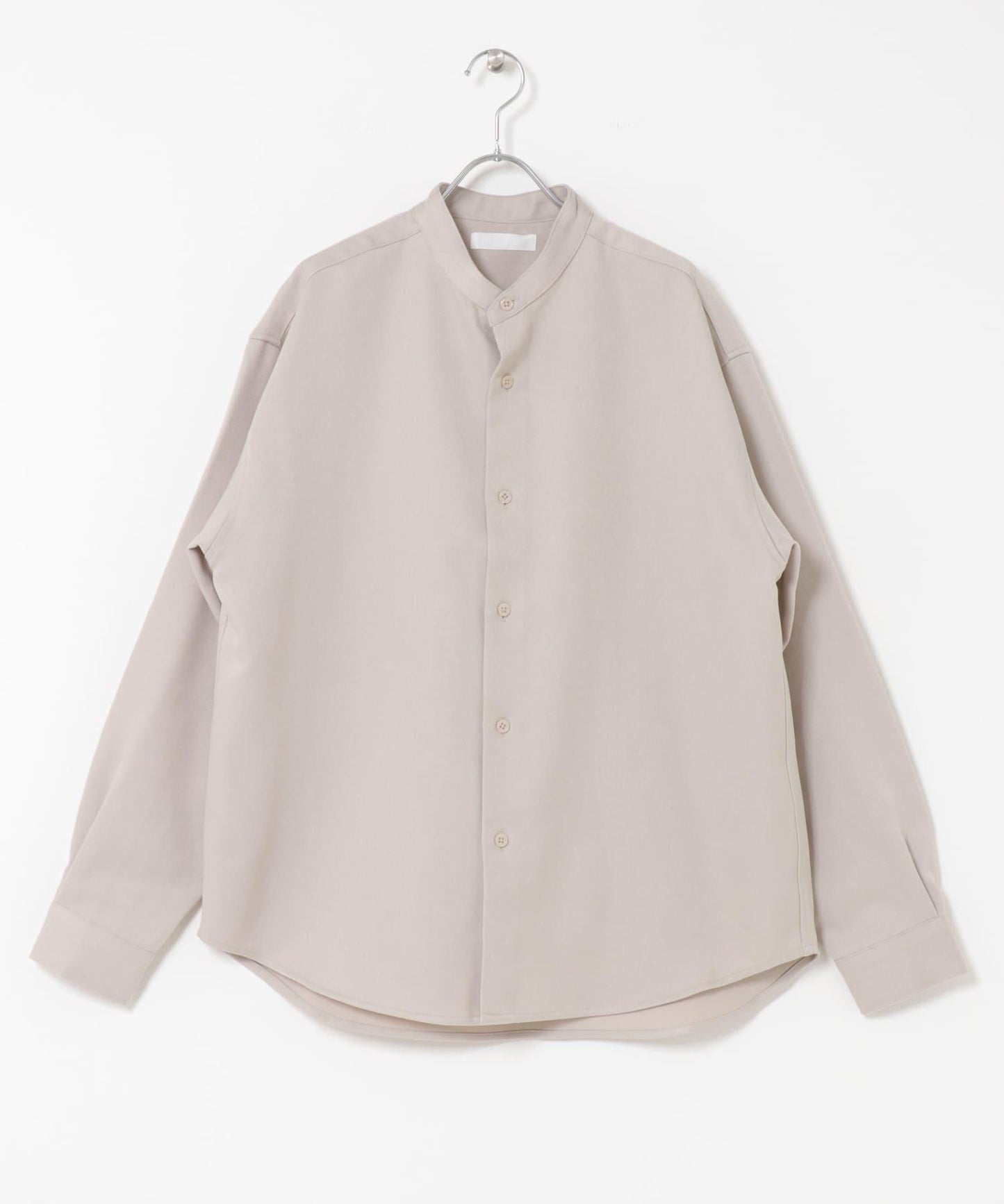 羊毛感立領寬鬆襯衫