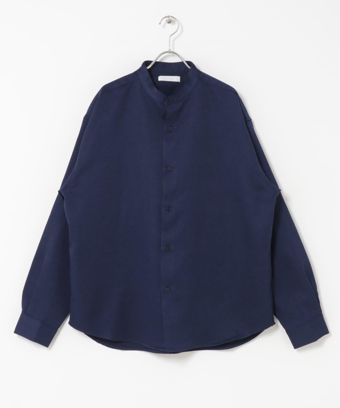 羊毛感立領寬鬆襯衫