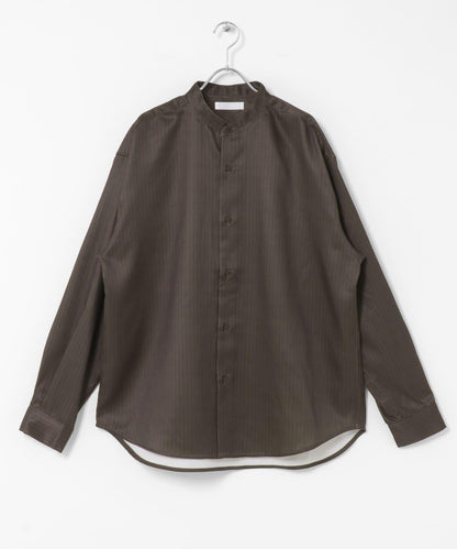 羊毛感立領寬鬆襯衫