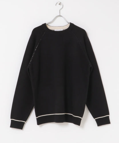 部分色 可水洗/防起球 彈力拼色針織衫