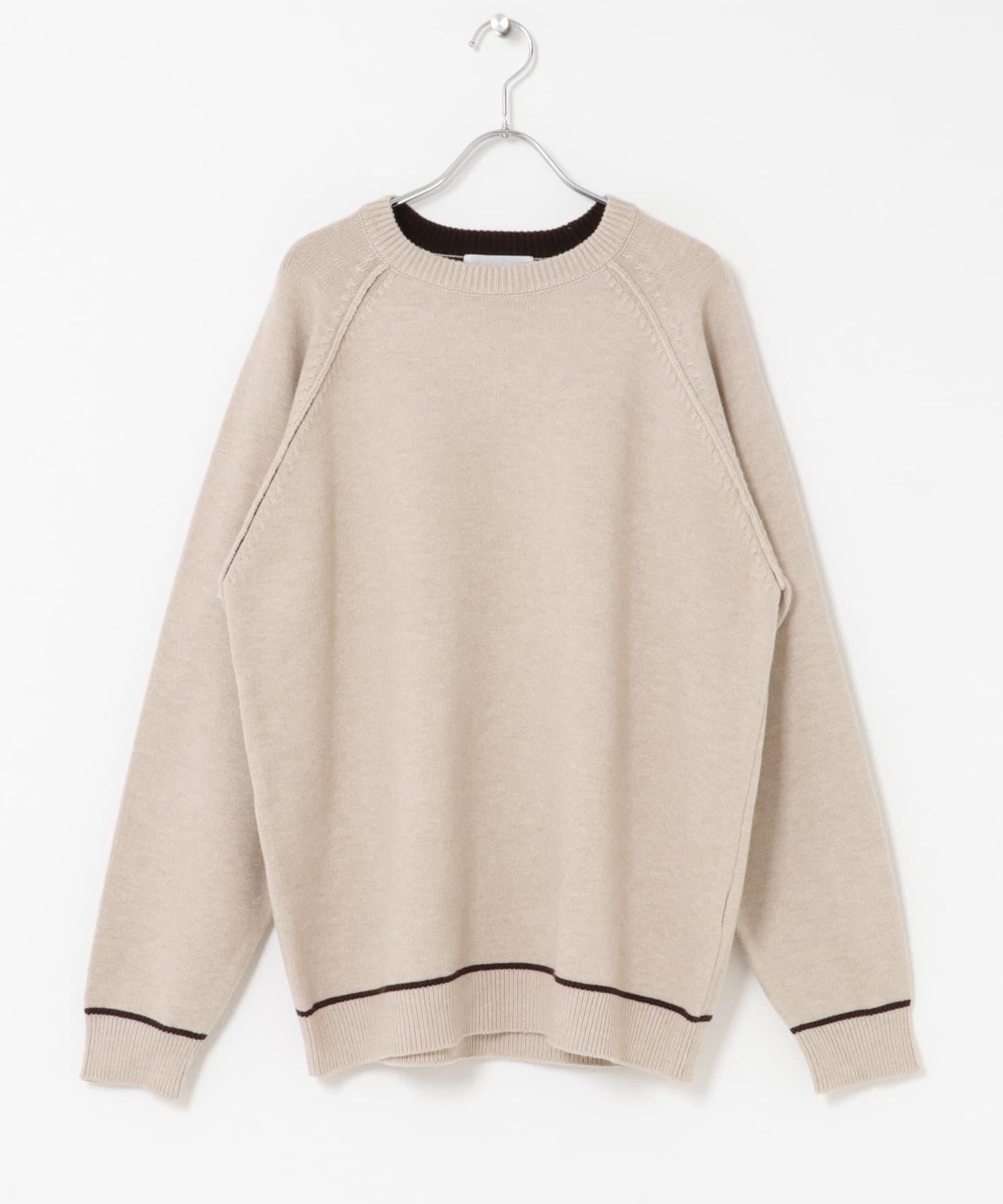 部分色 可水洗/防起球 彈力拼色針織衫