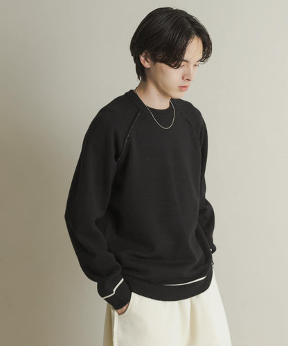 部分色 可水洗/防起球 彈力拼色針織衫