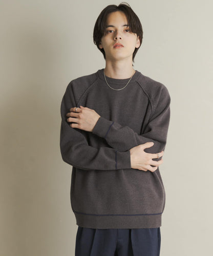 部分色 可水洗/防起球 彈力拼色針織衫