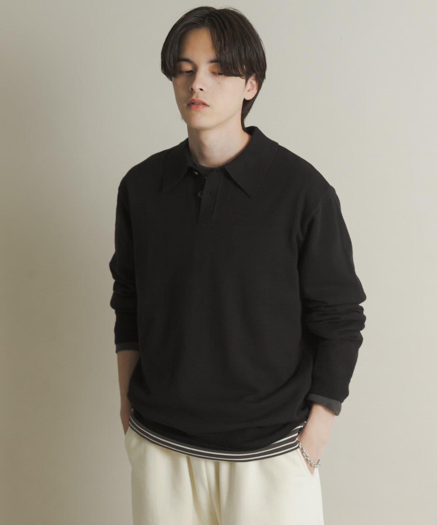 部分色 可水洗/防起球 彈力針織POLO衫