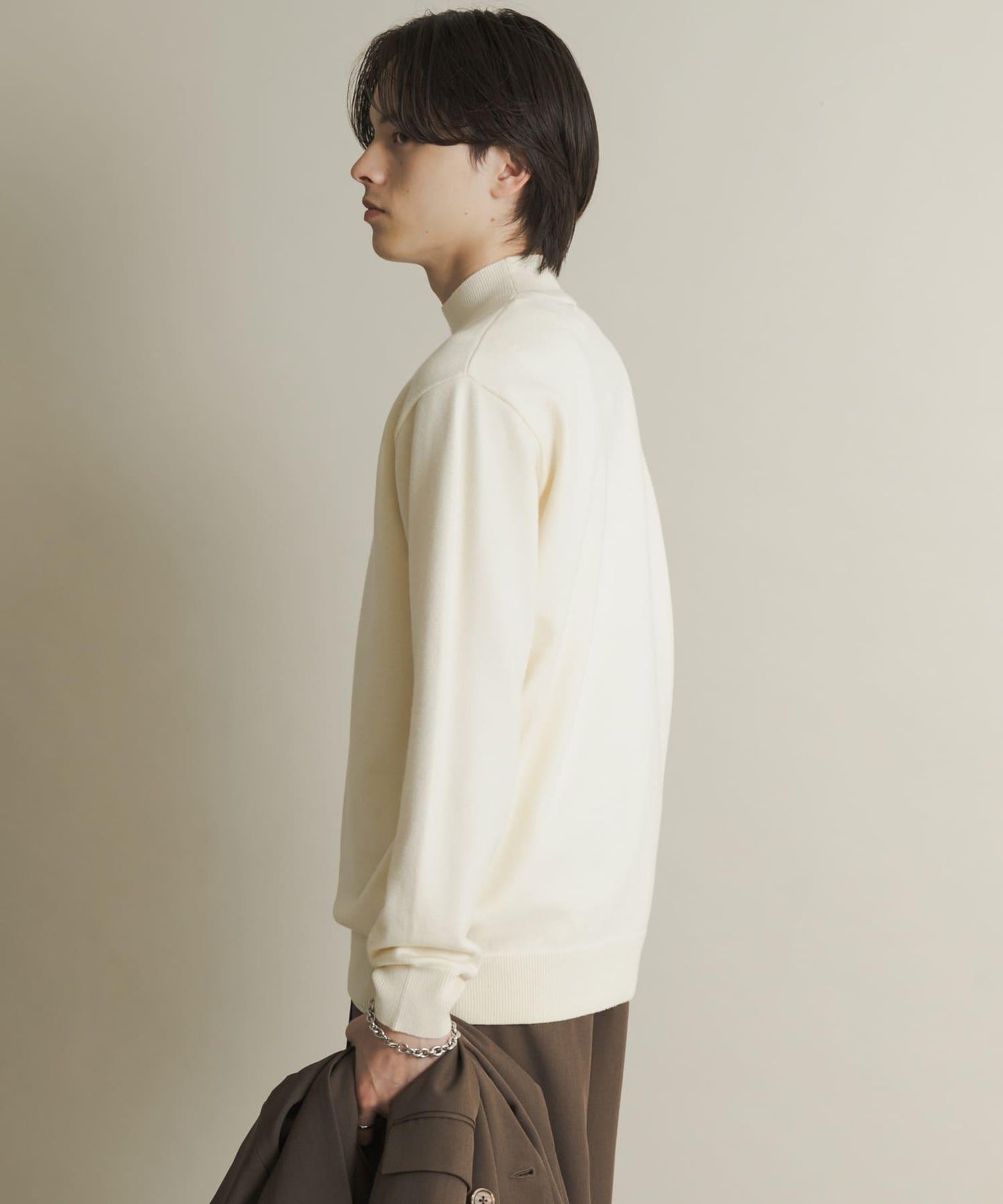 部分色 可水洗/防起球 彈力高領針織衫