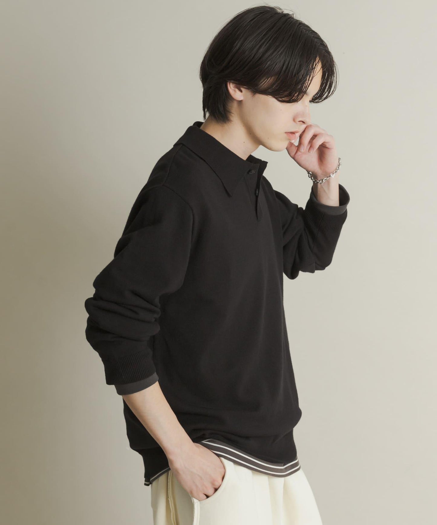 部分色 可水洗/防起球 彈力針織POLO衫