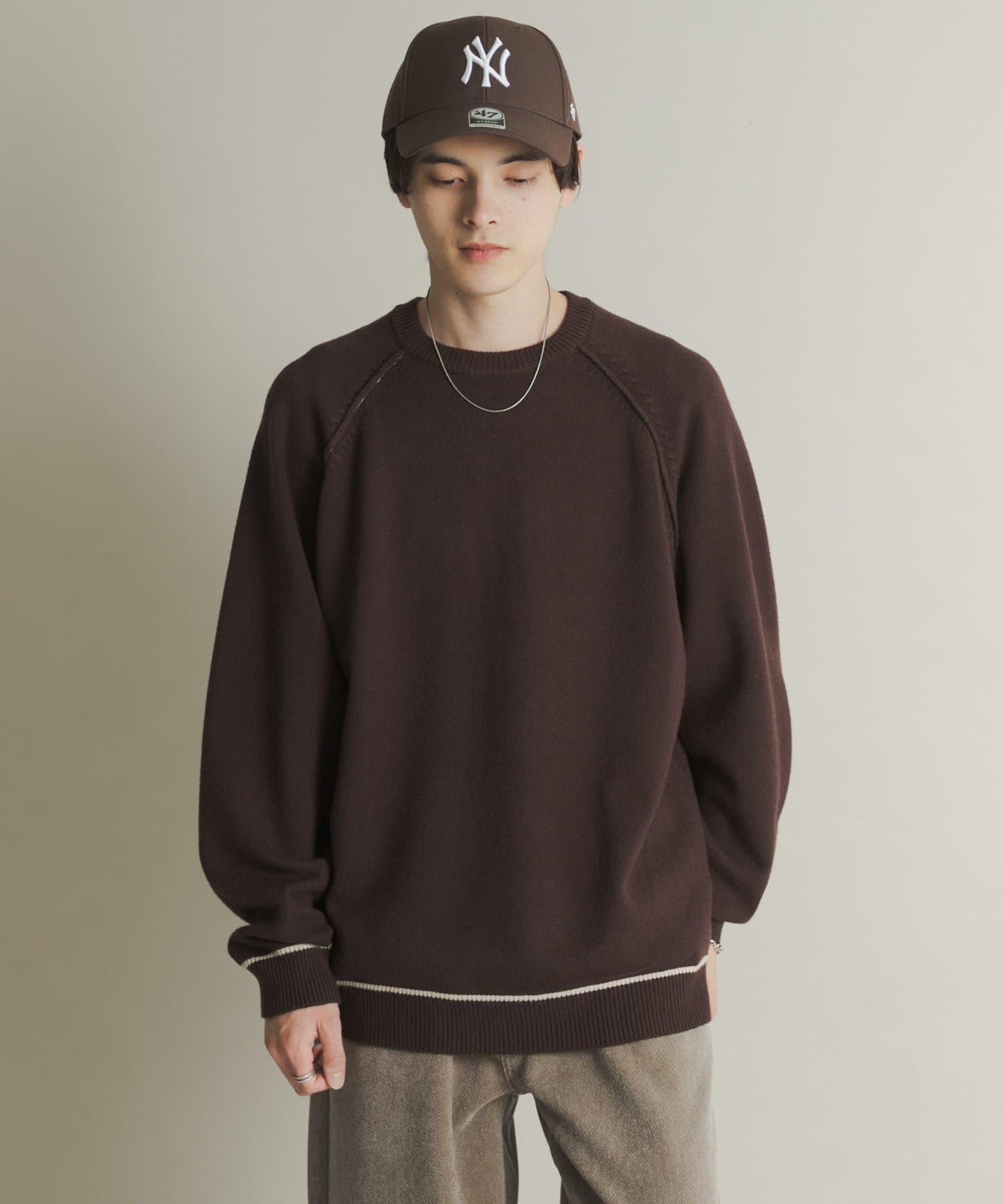 部分色 可水洗/防起球 彈力拼色針織衫