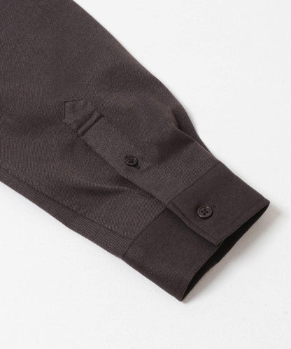 羊毛感立領寬鬆襯衫