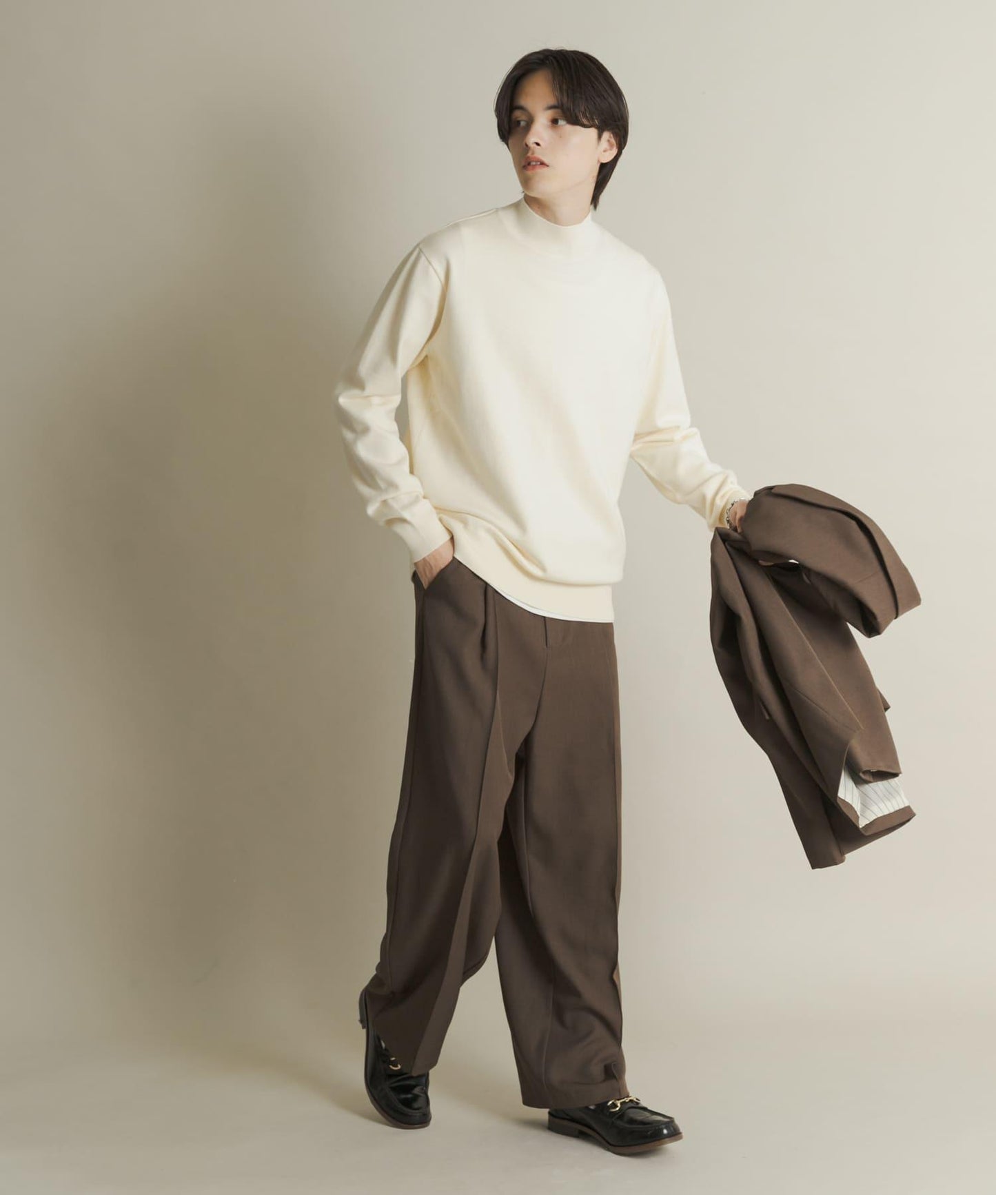 部分色 可水洗/防起球 彈力高領針織衫