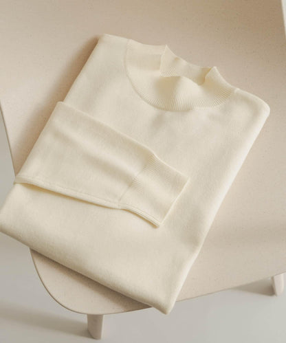 部分色 可水洗/防起球 彈力高領針織衫