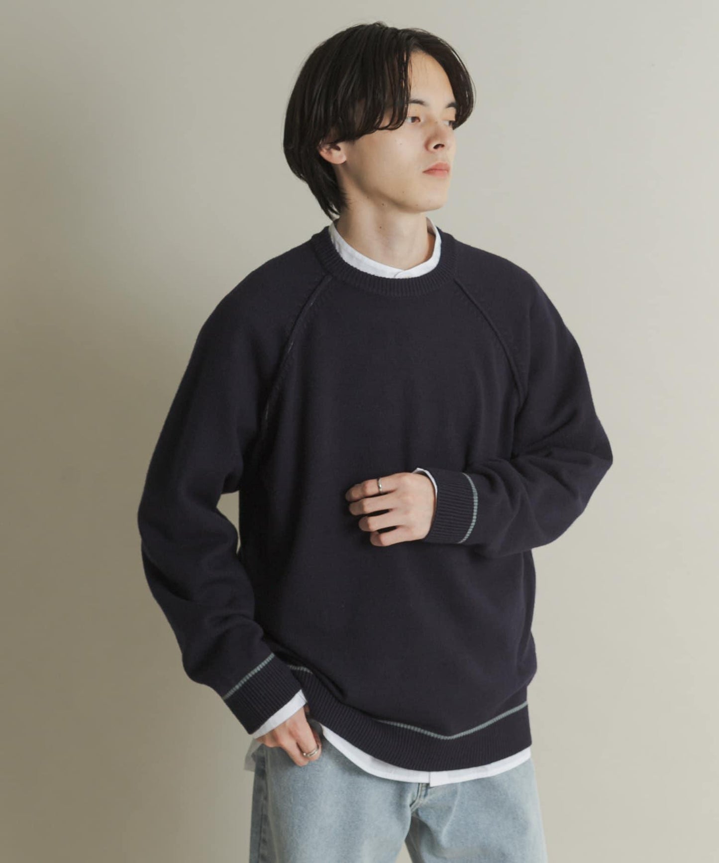 部分色 可水洗/防起球 彈力拼色針織衫