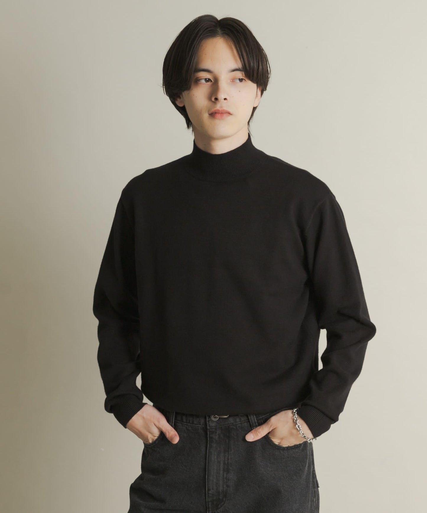 部分色 可水洗/防起球 彈力高領針織衫