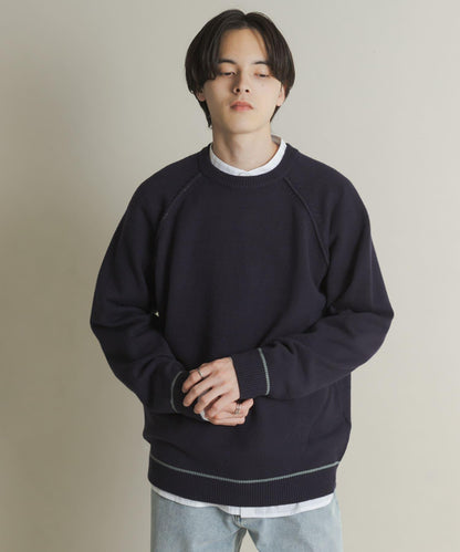 部分色 可水洗/防起球 彈力拼色針織衫