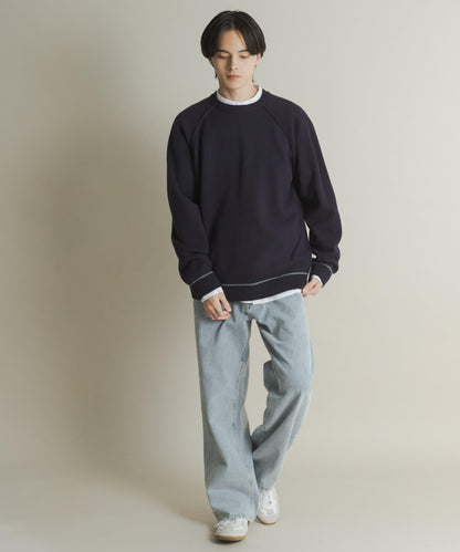 部分色 可水洗/防起球 彈力拼色針織衫