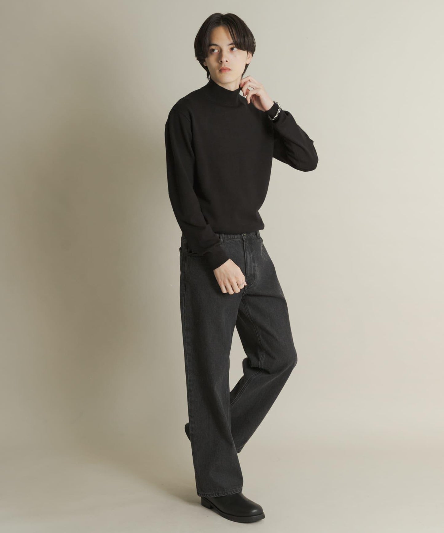 部分色 可水洗/防起球 彈力高領針織衫