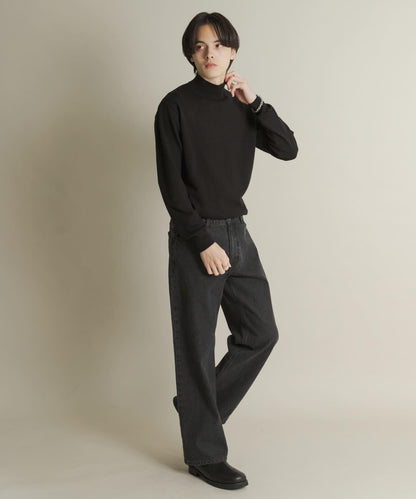 部分色 可水洗/防起球 彈力高領針織衫