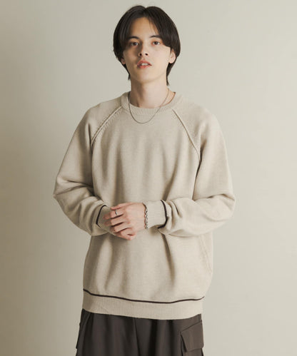 部分色 可水洗/防起球 彈力拼色針織衫