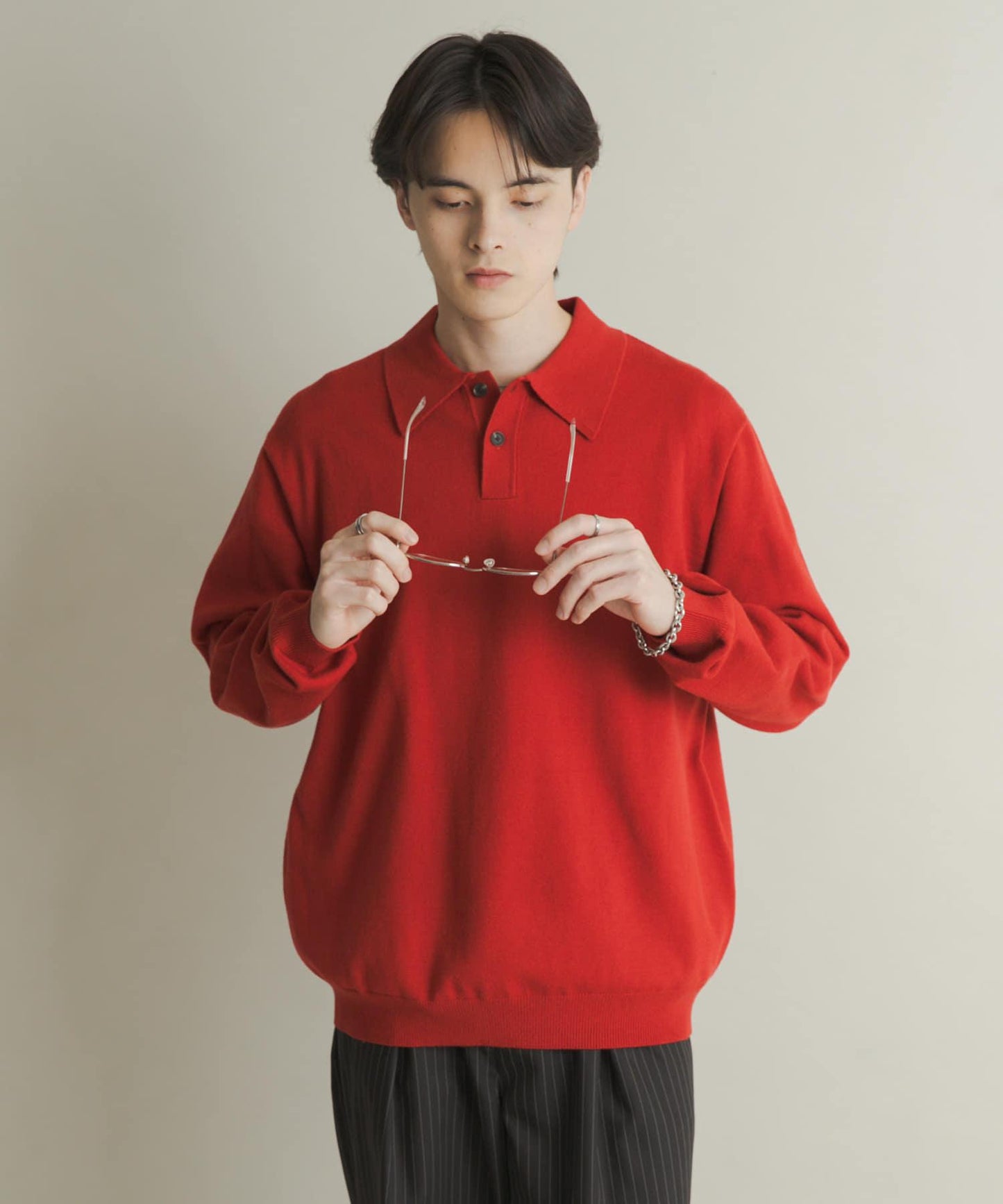 部分色 可水洗/防起球 彈力針織POLO衫