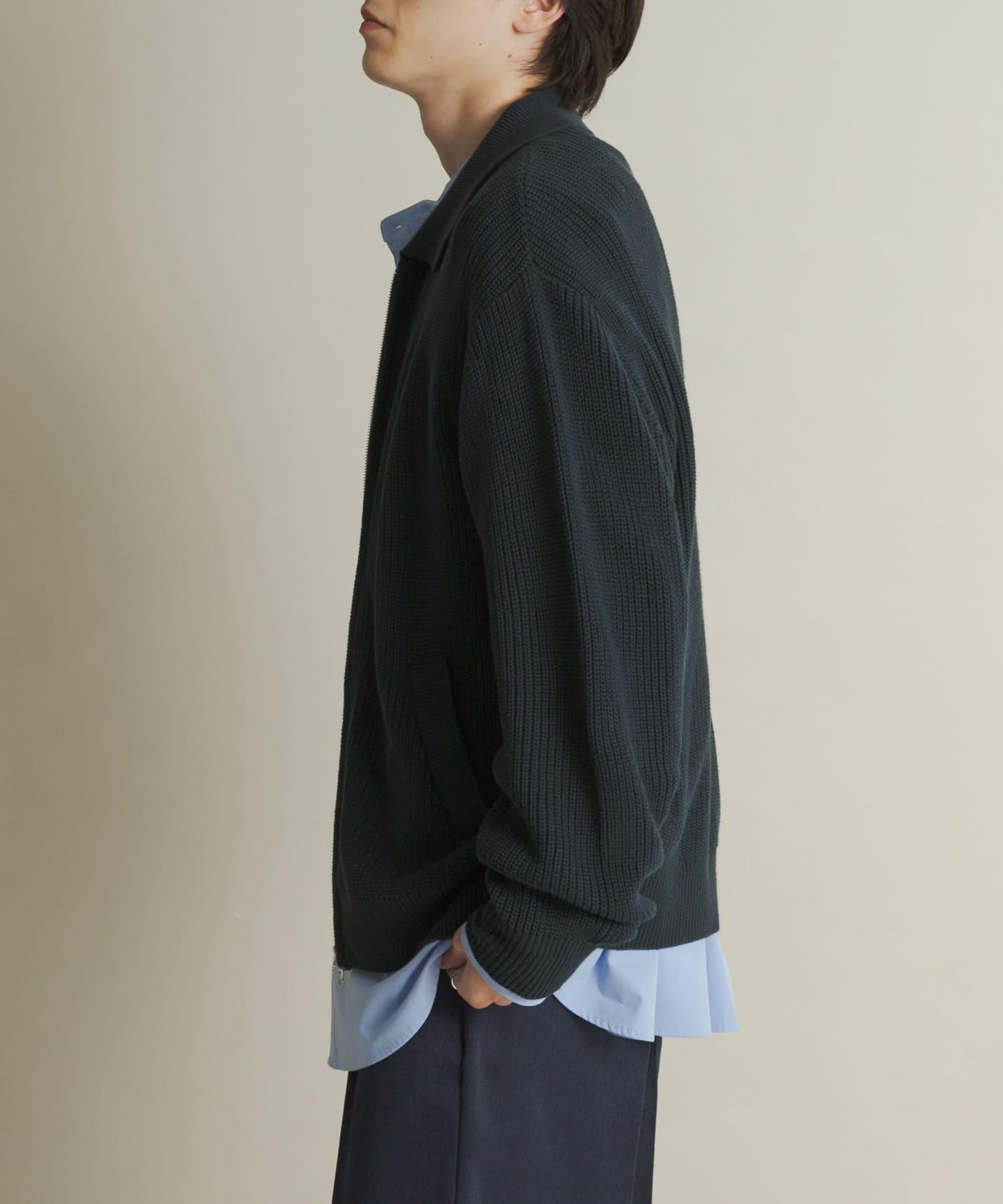 雙拉鍊針織開衫