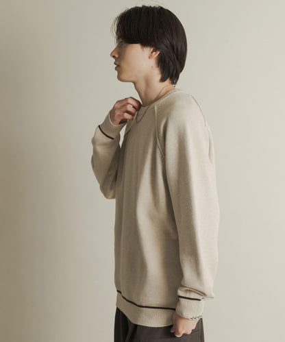 部分色 可水洗/防起球 彈力拼色針織衫