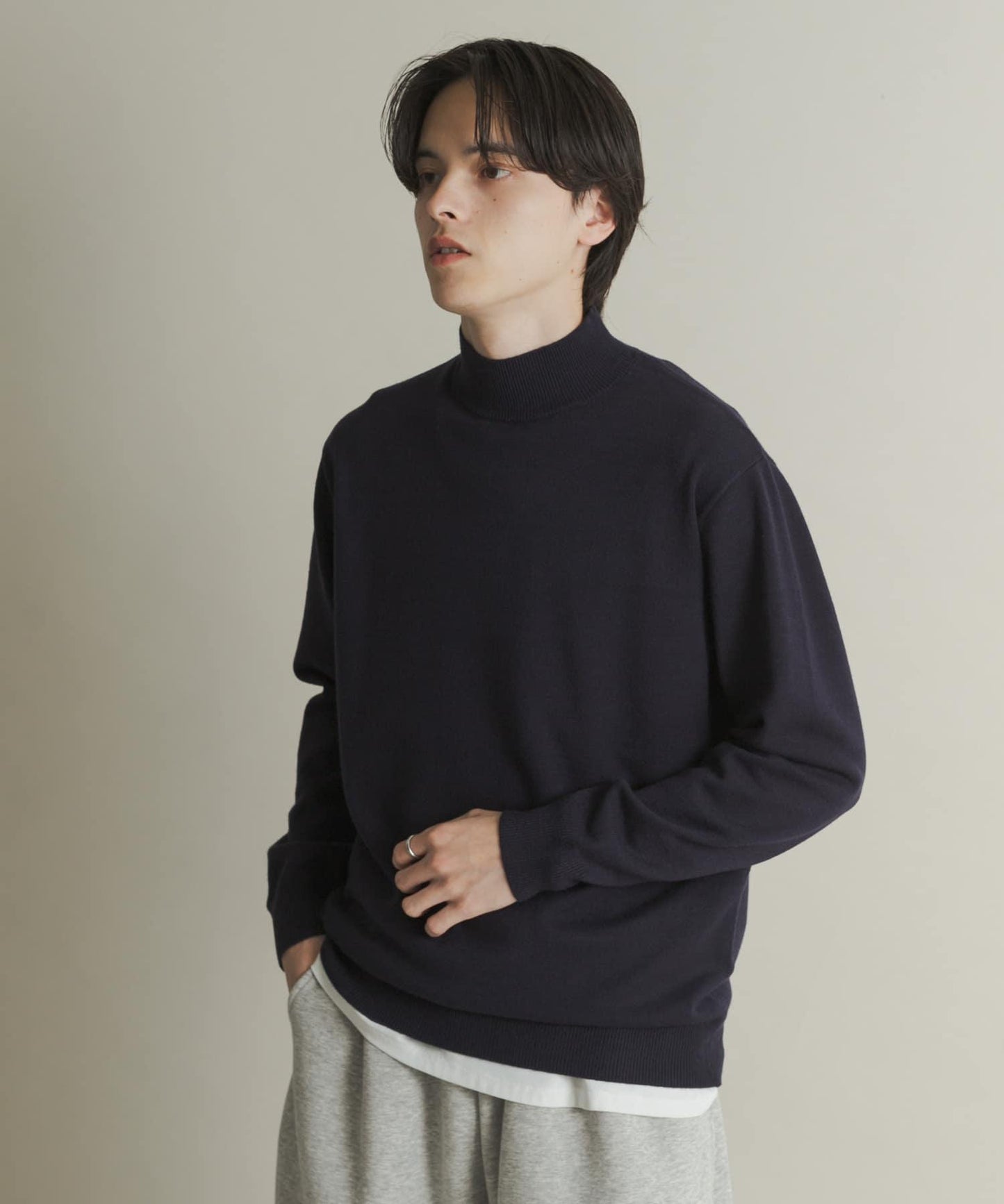 部分色 可水洗/防起球 彈力高領針織衫