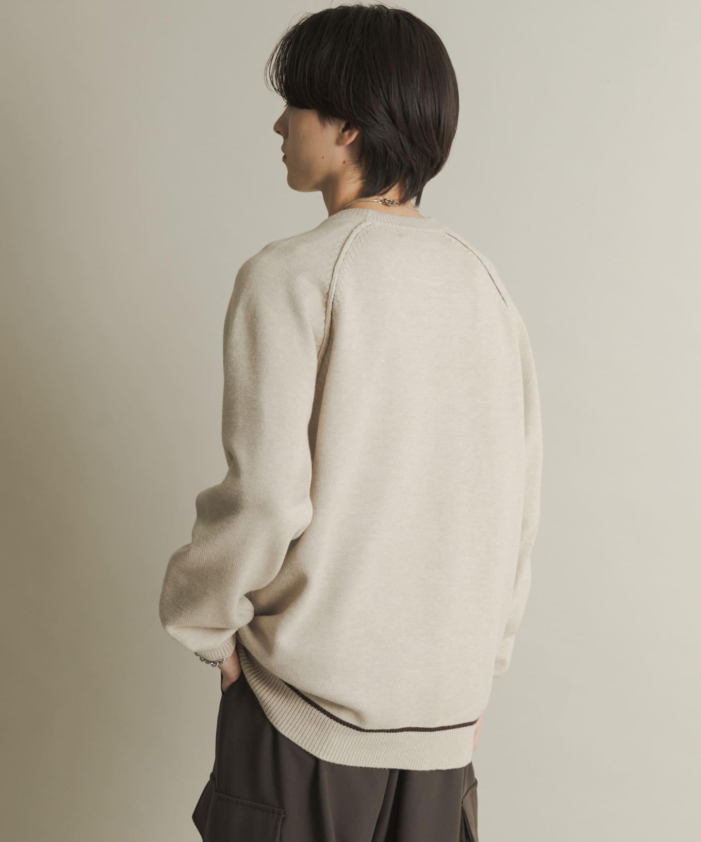 部分色 可水洗/防起球 彈力拼色針織衫